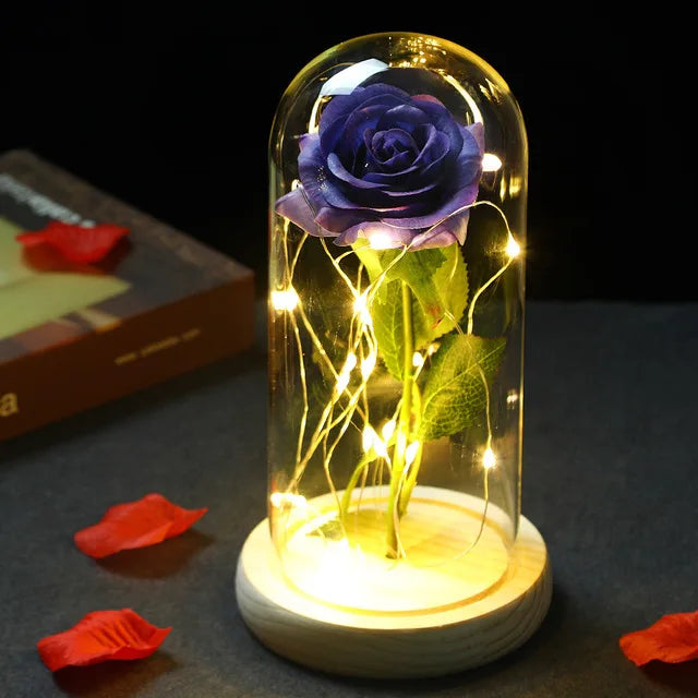 LED Enchanted Flower Galaxy Rose Eternal Beauty And The Beast Rose With Fairy 19 - IHavePaws