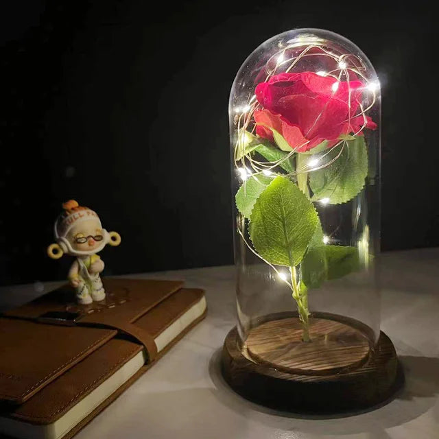 LED Enchanted Flower Galaxy Rose Eternal Beauty And The Beast Rose With Fairy 1 - IHavePaws