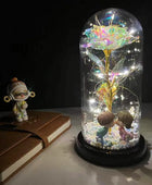 LED Enchanted Flower Galaxy Rose Eternal Beauty And The Beast Rose With Fairy 23 - IHavePaws