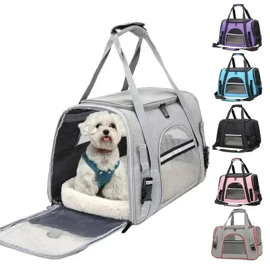 Dog Carrier Bag With Thick Cotton Cushion Pet Aviation Backpack Anti-suffocation - IHavePaws
