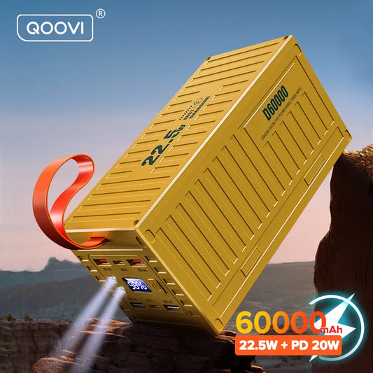 QOOVI 60000mAh Power Bank 22.5W PD QC 3.0 Charger Powerbank Large Battery Capacity Power Station Fast Charging For iPhone Xiaomi - IHavePaws