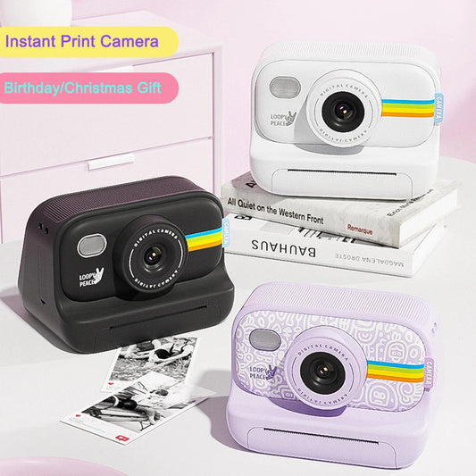 Instant Print Camera for Kids, 2.0 Inch Screen Kids Instant Cameras, Christmas Birthday Gifts for Girls Age 3-12,Toddler Toy - IHavePaws