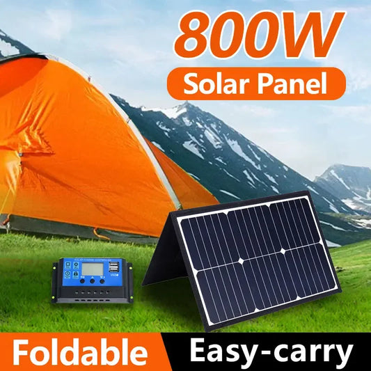 800W Solar Panel Kit Complete Camping Foldable Solar Power Station MPPT Portable Generator Charger 18V for Car Boat Caravan Camp - IHavePaws