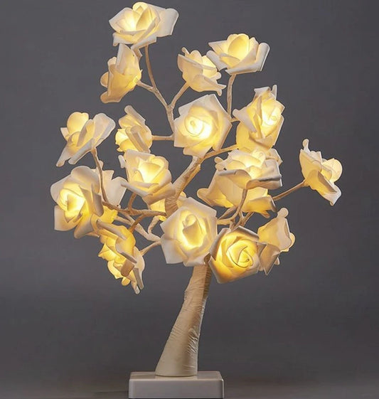 LED Rose Flower Table Lamp USB Christmas Tree Fairy Lights - IHavePaws