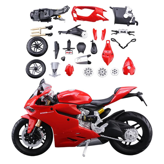 Maisto Assembly Version 1:12 Ducati 1199 Panigale Alloy Motorcycle Model Diecast Metal Toy Model Simulation Collection Kids Gift Red - IHavePaws