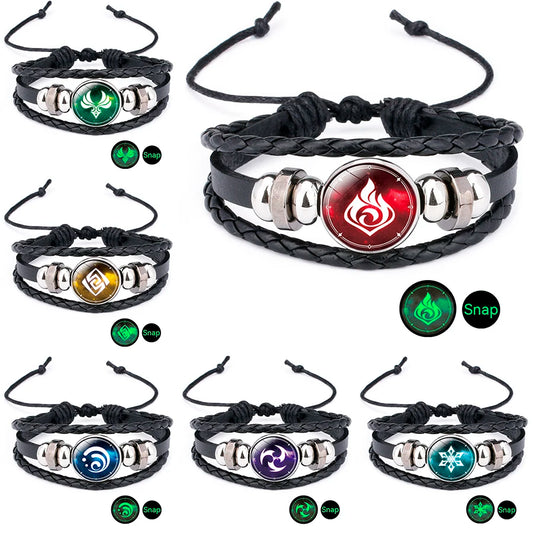 New Luminous Genshin Impact Game Cosplay Prop Eye of God Water Wind Thunder Fire Rock Ice Element Bracelet Jewelry Accessories - IHavePaws