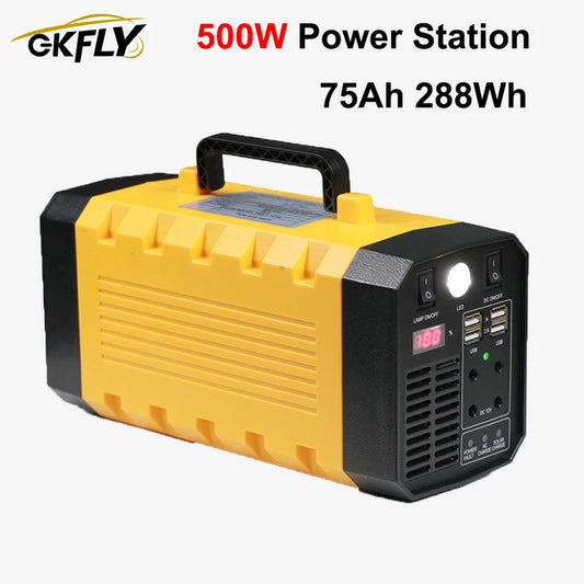 GKFLY 500W Portable Power Station 220V 75000mAh Backup Power Supply Yellow - IHavePaws