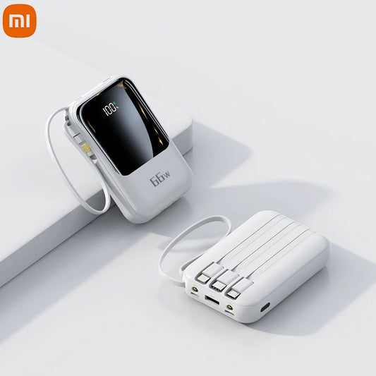 Xiaomi 10000mah Mini Power Bank Cable Led Digital Screen Display White / 5000mAh - IHavePaws