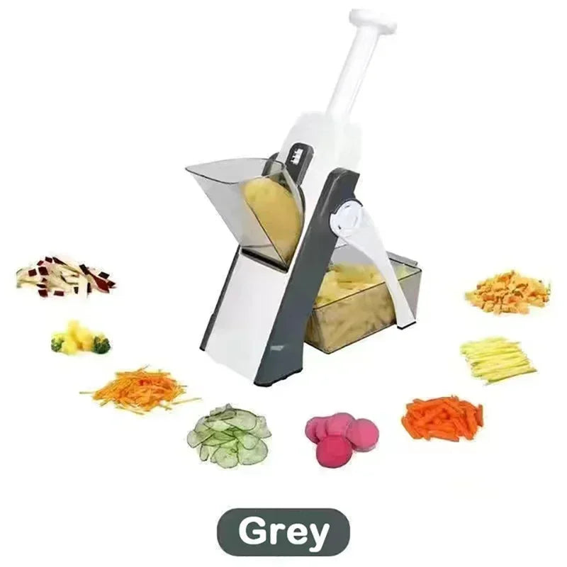 5-in-1 Manual Vegetable Cutter Grey - IHavePaws