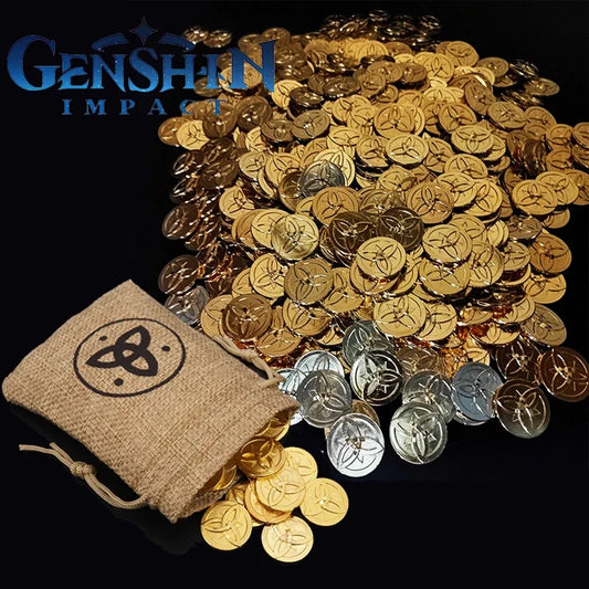 Genshin Impact Mora Coin Action Figures Cosplay Gold Currency Props Collection Decoration Games Figures Mods Coins Kid Toys Gift - IHavePaws
