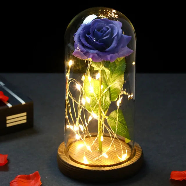 LED Enchanted Flower Galaxy Rose Eternal Beauty And The Beast Rose With Fairy 2 - IHavePaws