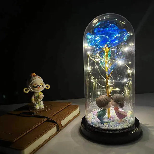 LED Enchanted Flower Galaxy Rose Eternal Beauty And The Beast Rose With Fairy 24 - IHavePaws