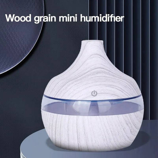 SereniMist Wood Grain USB Humidifier: Tranquil Atmosphere On-Demand! 🌿 White - IHavePaws