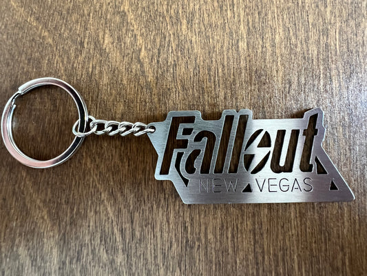 Fallout New Vegas Logo Stainless Steel Keychain - IHavePaws