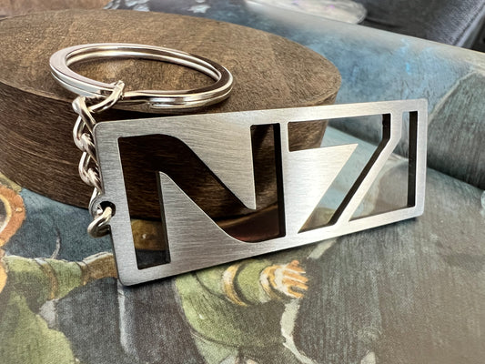 Mass Effect N7 logo - Stainless Steel Keychain - IHavePaws