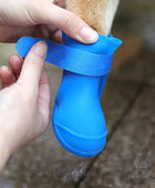 4pcs pet waterproof rainshoe anti-slip rubber boots - IHavePaws