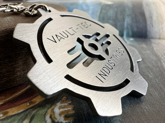 Fallout Vault Tec Industries Logo Stainless Steel Keychain - IHavePaws