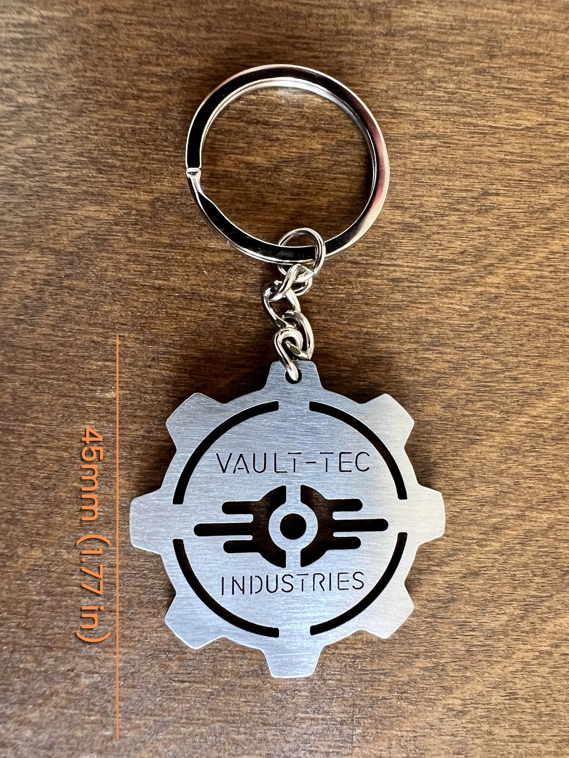 Fallout Vault Tec Industries Logo Stainless Steel Keychain