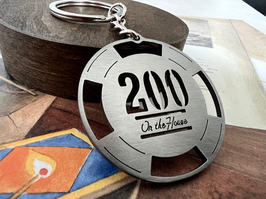 The Platinum Chip 200 Dollars - Fallout New Vegas inspired - Lucky 38 - Mr House, Chip, Fallout Keychain, Pendant, Backpack Keychain