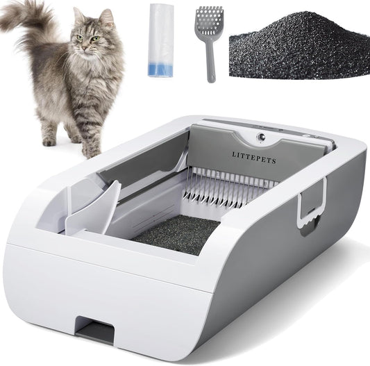 Self Cleaning Automatic Cat Litter Box with Rechargeable Battery and APP Control White / Classic version - IHavePaws