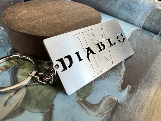 Diablo 4 Logo - Stainless Steel Keychain - IHavePaws