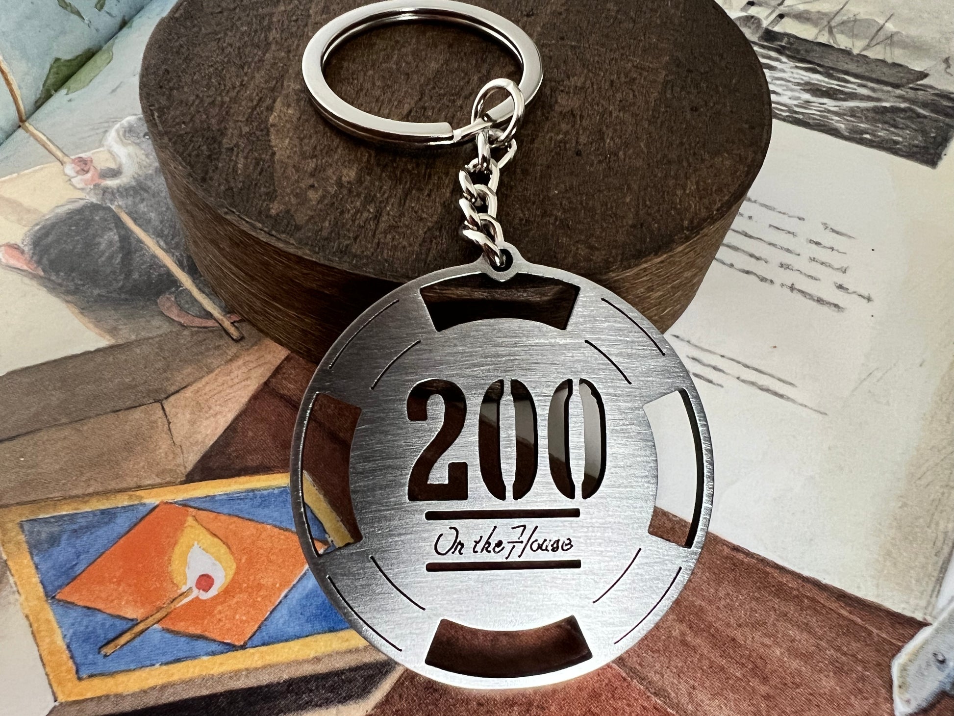 The Platinum Chip 200 Dollars - Fallout New Vegas inspired - Lucky 38 - Mr House, Chip, Fallout Keychain, Pendant, Backpack Keychain