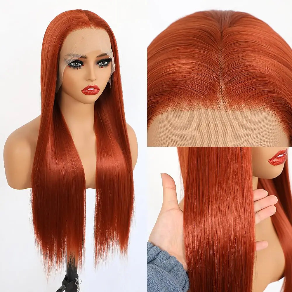 Ginger Orange Lace Front Wigs Human Hair Straight 13x4 HD Lace Frontal Human Hair Wigs Ginger Wig Lace Front Human Wigs