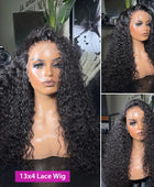 30 Inch Deep Wave Frontal Wig Human Hair 13x4 Curly Lace Front Wig Full Transparent Lace Water Wigs Body Wave Wigs 200 Density