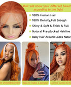 Ginger Orange Lace Front Wigs Human Hair Straight 13x4 HD Lace Frontal Human Hair Wigs Ginger Wig Lace Front Human Wigs