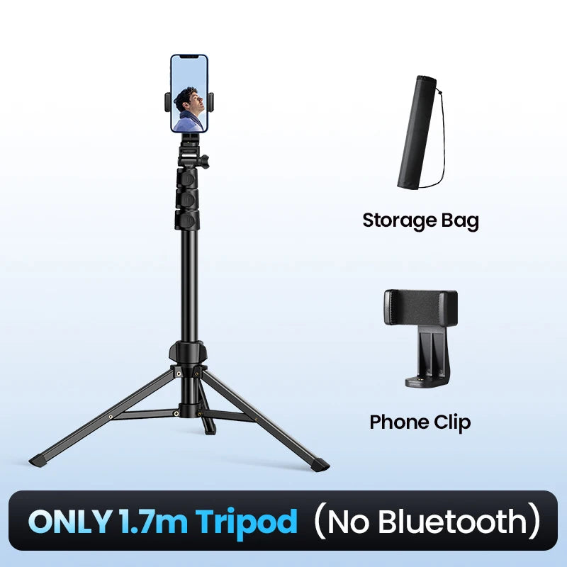 UGREEN 1.7m Phone Tripod Stand For Gopro iPhone Samsung Xiaomi Foldable Aluminum Phone Holder Universal Travel Tripode Holder Tripod-No Bluetooth - IHavePaws