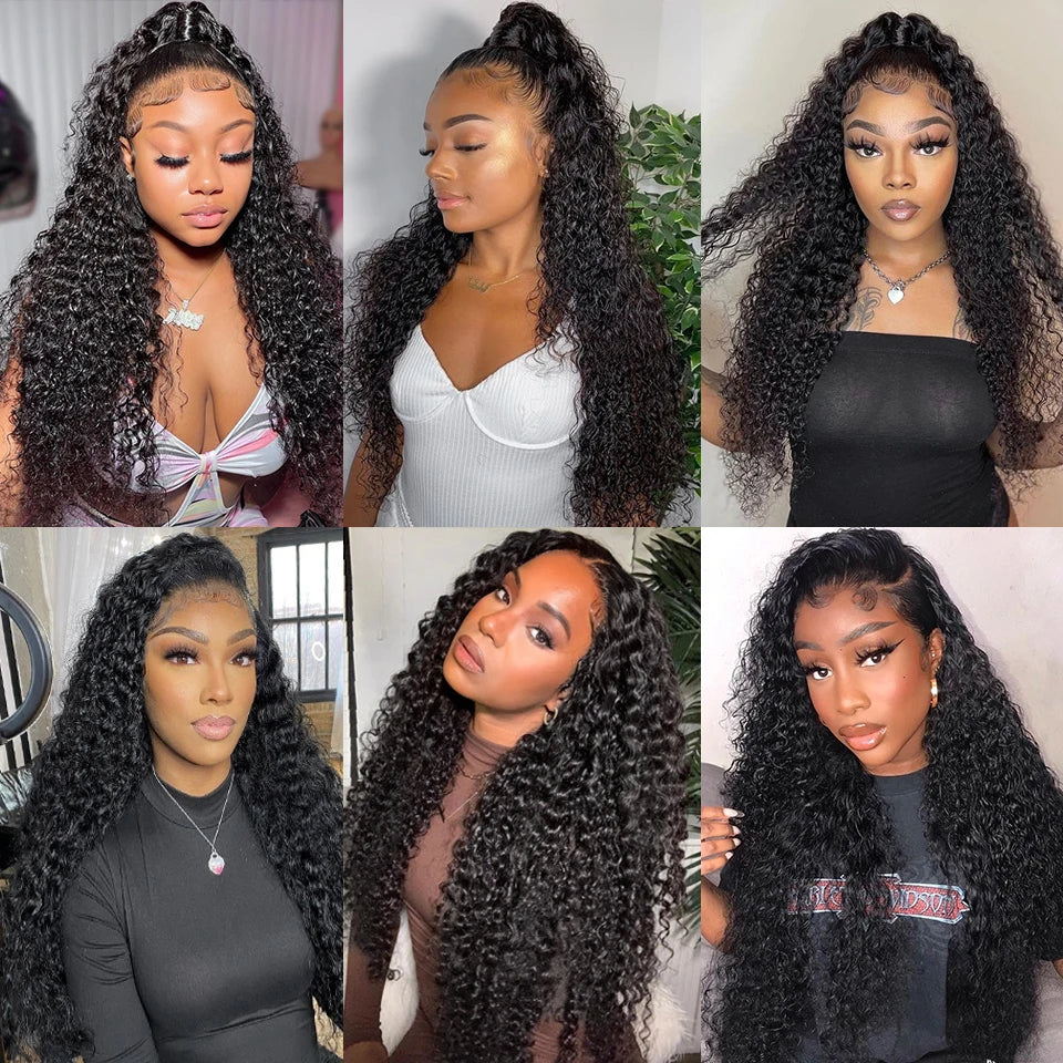 13x4 Lace Front Human Hair Wigs Brazilian Deep Wave Frontal Wig 13x6 Lace Frontal Curly Human Hair Wigs Preplucked Wig For Women