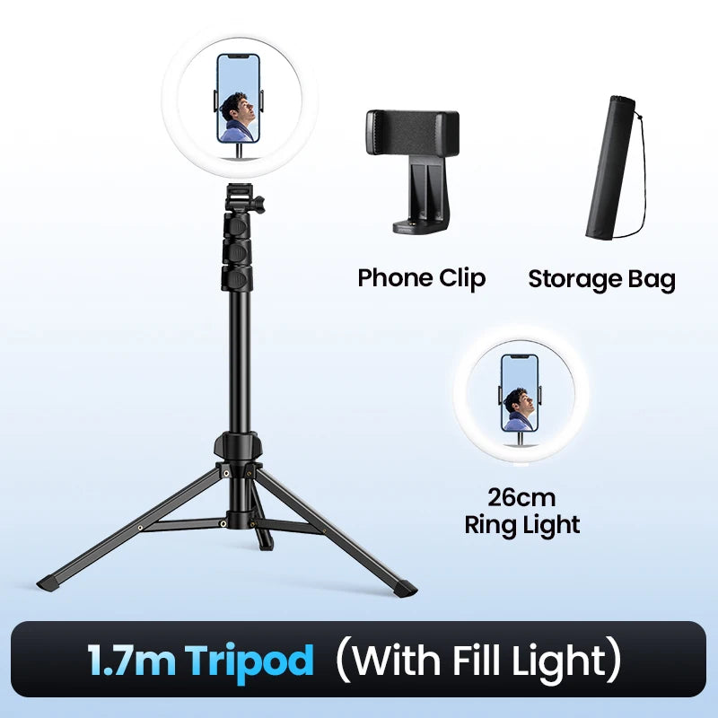 UGREEN 1.7m Phone Tripod Stand For Gopro iPhone Samsung Xiaomi Foldable Aluminum Phone Holder Universal Travel Tripode Holder - IHavePaws