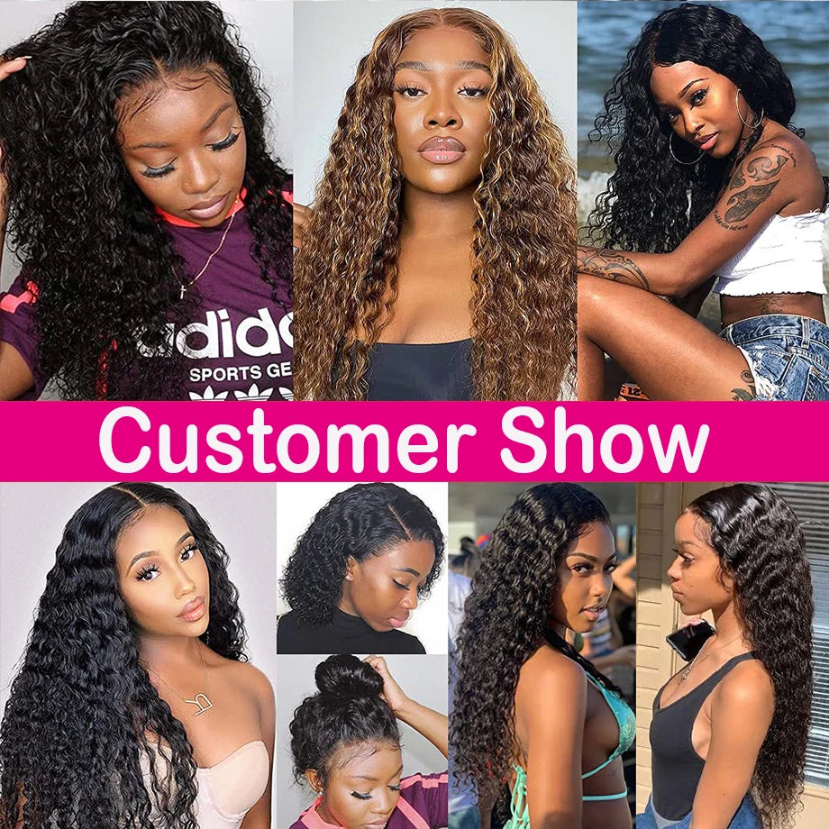 13x4 Lace Front Human Hair Wigs Brazilian Deep Wave Frontal Wig 13x6 Lace Frontal Curly Human Hair Wigs Preplucked Wig For Women