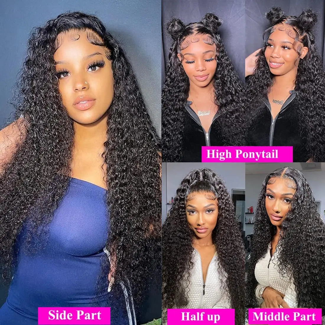 HD Transparent 13x4 Deep Curly Lace Front Human Hair Wigs Deep Wave Glueless Wig Preplucked Wigs Human Hair Ready To Wear Wig