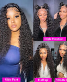 HD Transparent 13x4 Deep Curly Lace Front Human Hair Wigs Deep Wave Glueless Wig Preplucked Wigs Human Hair Ready To Wear Wig