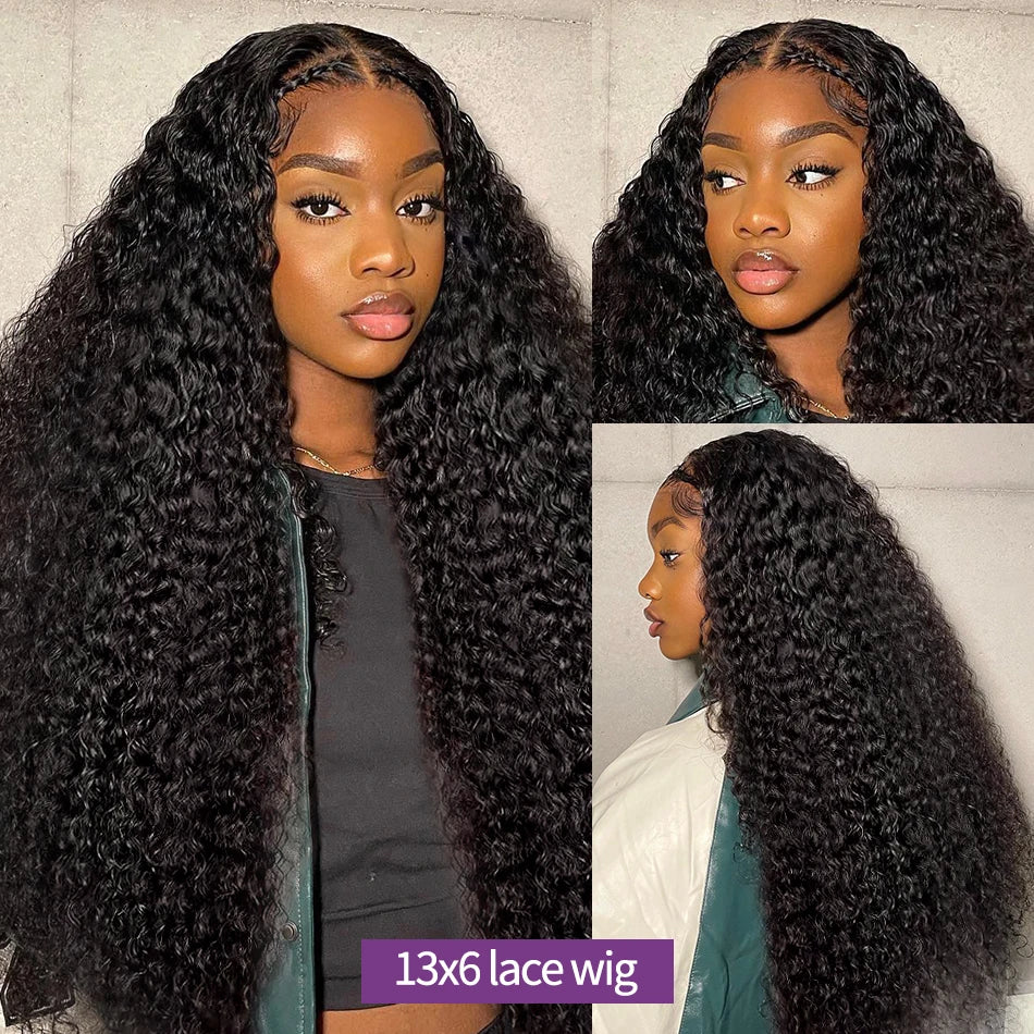 200 Density Water Deep Wave HD 30 32 Inch 13x4 Lace Front Human Hair 13x6 Lace Frontal Wig Transparent Brazilian Remy Hair Woman