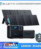 BLUETTI AC200MAX 2048Wh 2200W Portable Power Station B230 Expand LiFePO4 Battery PV200 PV350 Solar Panel Solar Generator