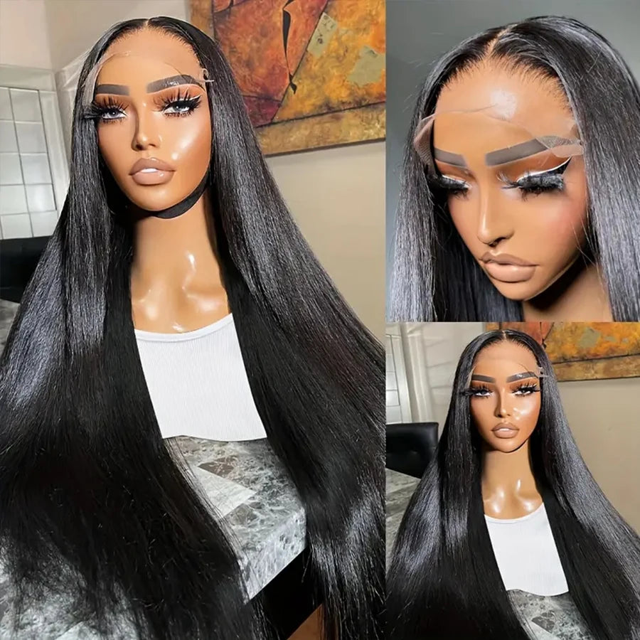 Straight Lace Front Wigs Human Hair 13x4 13x6 HD Transparent Lace Frontal Wigs Brazilian 4x4 Lace Closure Wig Fast Shipping