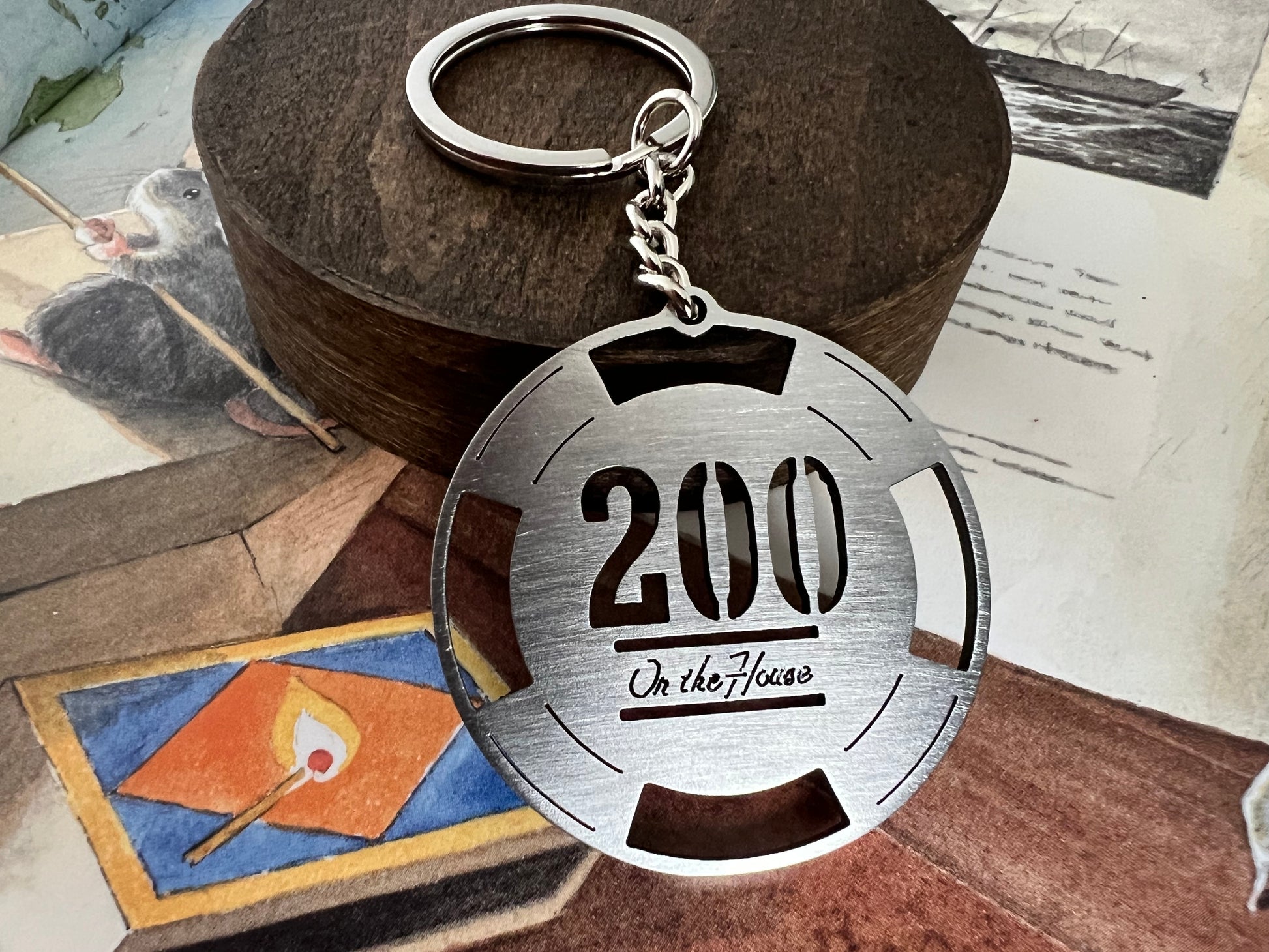 The Platinum Chip 200 Dollars - Fallout New Vegas inspired - Lucky 38 - Mr House, Chip, Fallout Keychain, Pendant, Backpack Keychain