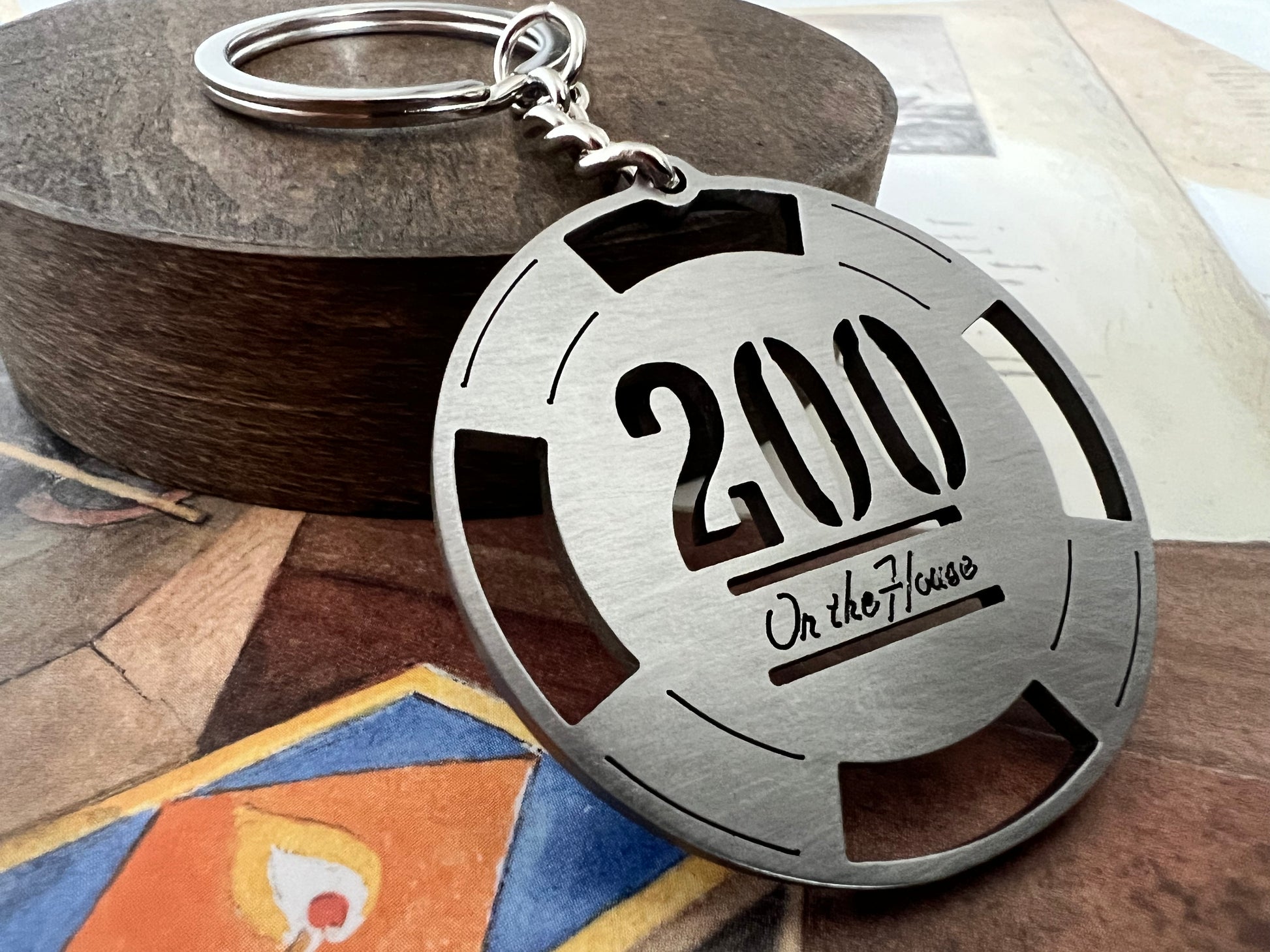 The Platinum Chip 200 Dollars - Fallout New Vegas inspired - Lucky 38 - Mr House, Chip, Fallout Keychain, Pendant, Backpack Keychain