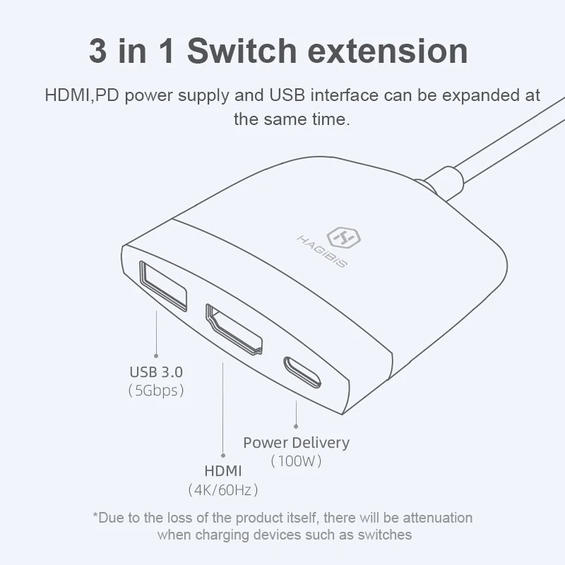 Hagibis Portable Switch Dock for Nintendo Switch TV adapter Docking Station Accessories Charging Dock for NS Switch Host - IHavePaws