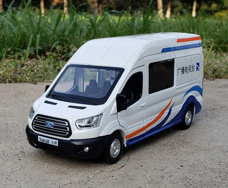 1:34 FORD Transit Alloy Multi-Purpose Vehicles Car Model Diecast Metal Toy Car Model Simulation Sound Light Collection Kids Gift Transit White - IHavePaws