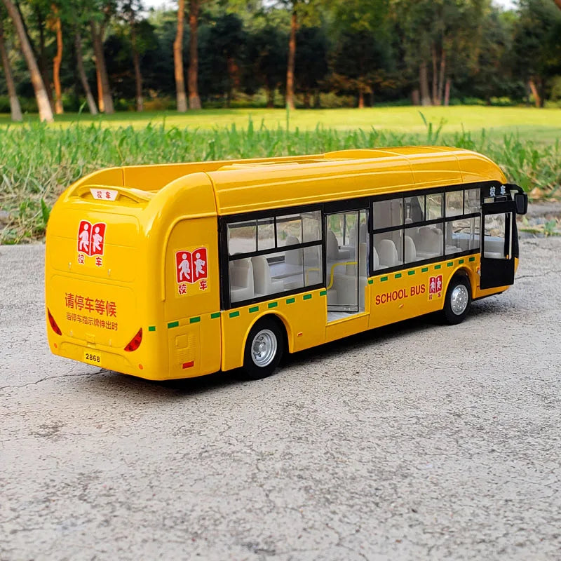 Electric Tourist Toy Traffic Bus Alloy Car Model Diecast Metal Simulation Toy City Tour Bus Model Sound and Light Kids Toys Gift - IHavePaws