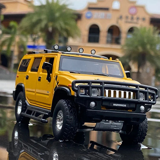 1:32 HUMMER H2 Alloy Car Model Diecasts & Toy Metal Off-road Vehicles Car Model Simulation Sound Light Collection Kids Toys Gift