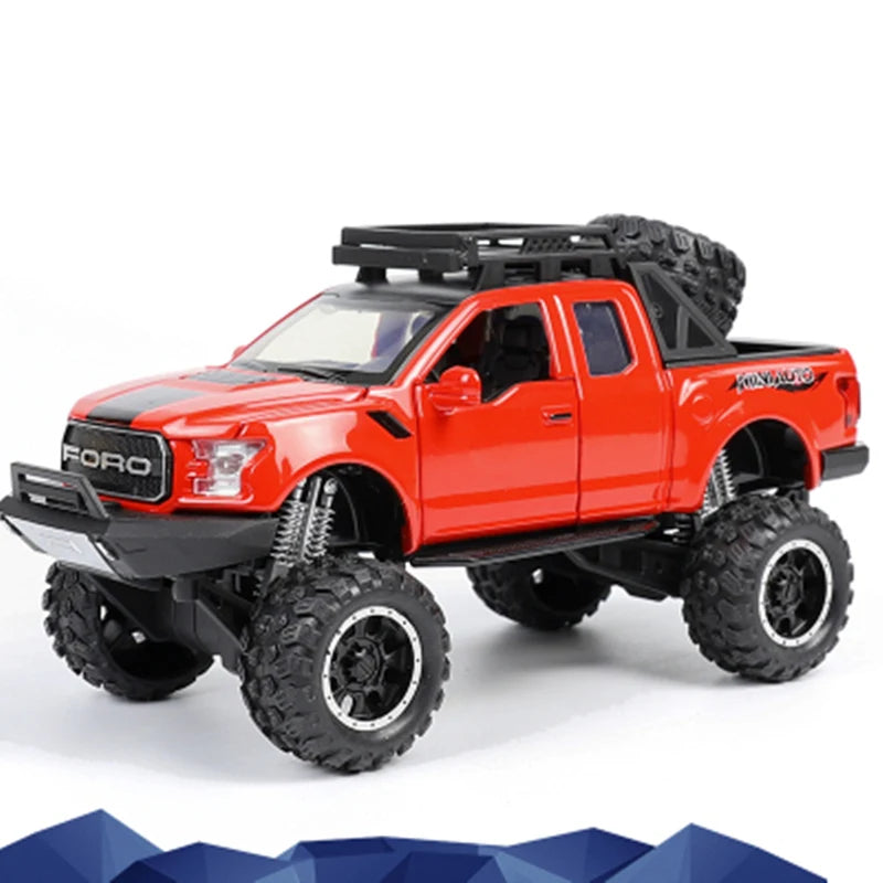 1:32 Ford Raptor SVT Alloy Car Model Diecasts Toy Modified Off-Road Vehicles Metal Car Model Simulation Collection Kids Toy Gift Red - IHavePaws