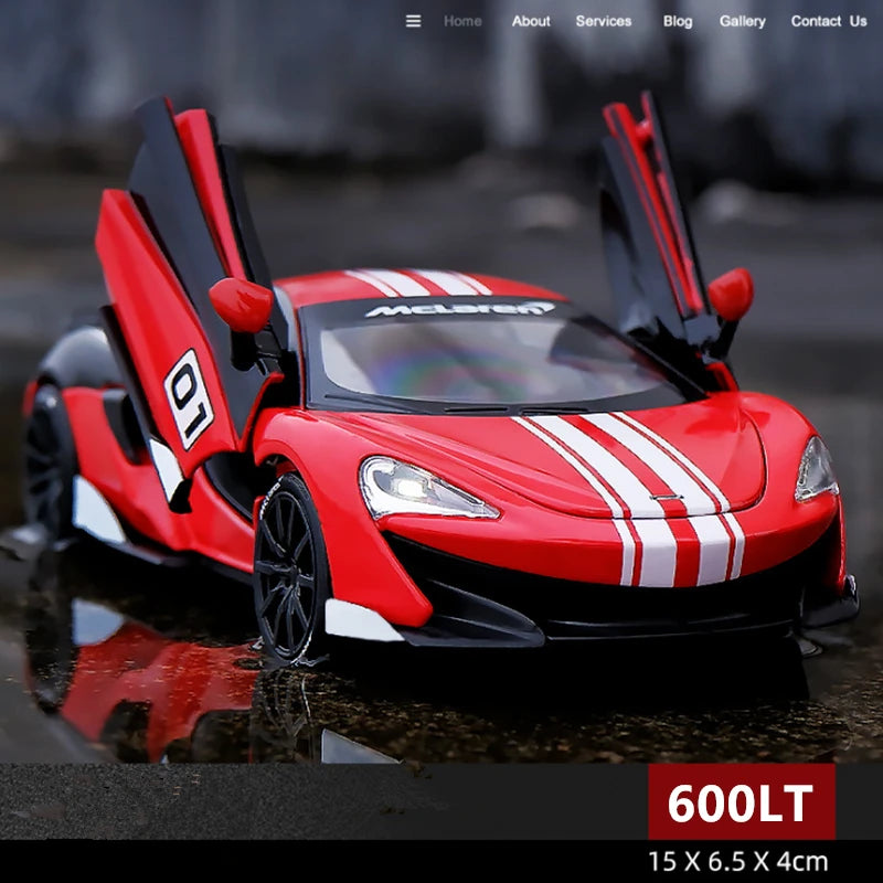 1:32 McLaren 600LT Alloy Sports Car Model Diecasts & Toy Vehicles Metal Toy Car Model High Simulation Collection Childrens Gift Track red - IHavePaws