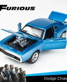 1:32 Dodge Charger Alloy Musle Car Model Diecast & Toy Metal Vehicles Sports Car Model Simulation Sound Light Childrens Toy Gift Blue - IHavePaws