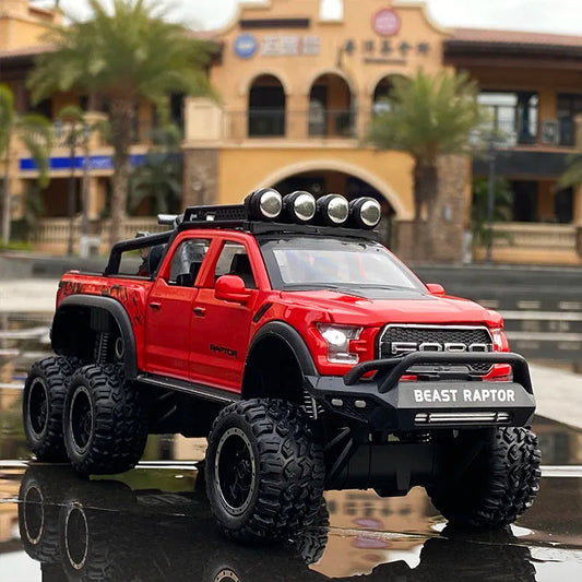 1/28 Ford Raptor F150 Alloy Car Modified Off-Road Vehicle Model Diecast & Toy Vehicles Metal Car Model Collection Kids Toys Gift Red - IHavePaws