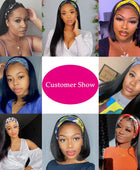 MYLOCKME Women's Headband Wig Human Hair Straight Glueless Brazilian Wigs For Black Women Remy Full Machine Made Fast Delivery