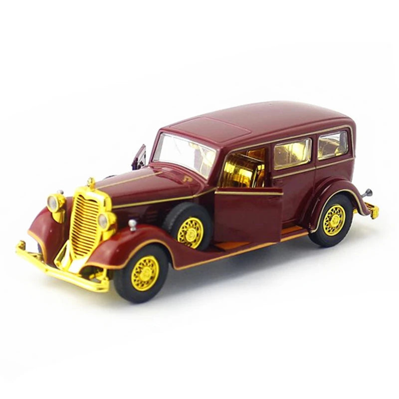 1:28 Retro Classic Car Alloy Car Model Diecasts Metal Vehicles Toy Old Car Model High Simulation Collection Ornament Kids Gift Classic Red Car - IHavePaws